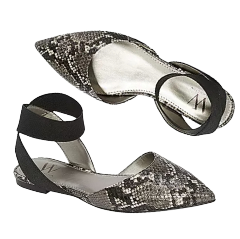 Worthington Snake Globe Pointed Toe Ballet Flats